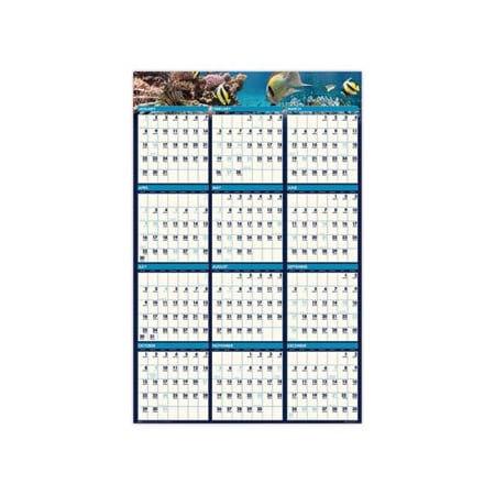 House Of Doolittle Doolittle, RECYCLED EARTHSCAPES SEA LIFE SCENES REVERSIBLE WALL CALENDAR, 24 X 37, 2021 3969